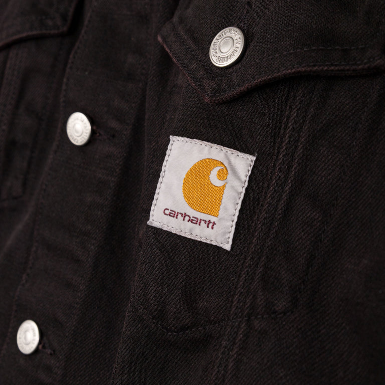 Carhartt WIP Everson Trucker Jacket - S / Black / Palisander / Garment Dyed - 6

