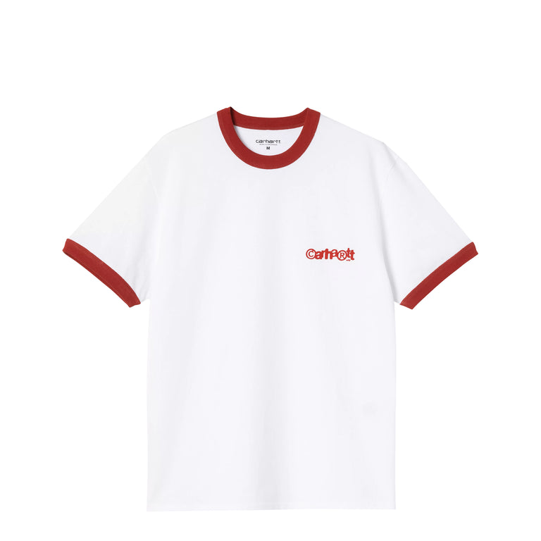 Carhartt WIP Ip Ringer T-Shirt - M / White / Red / Red
