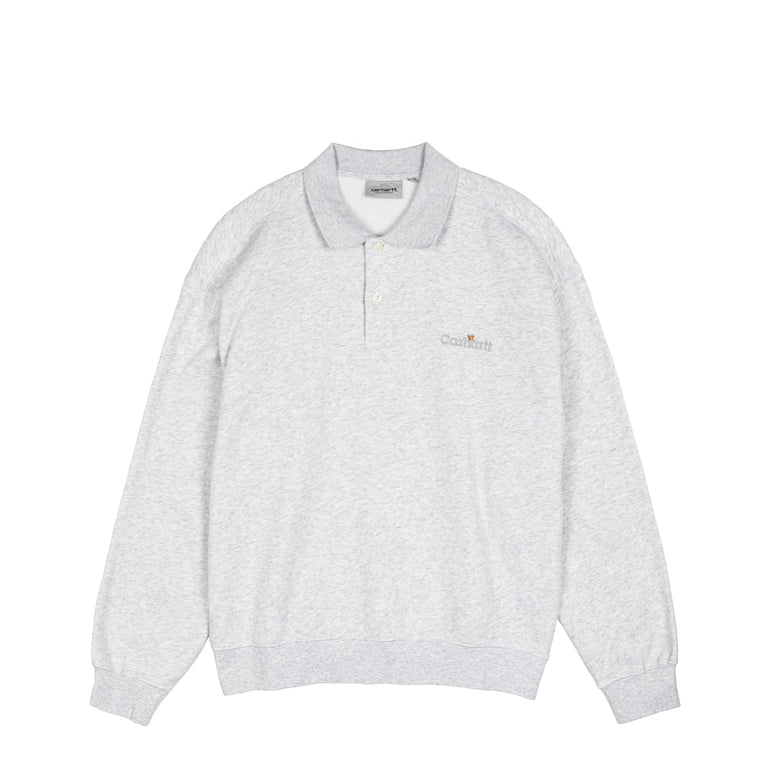 Carhartt WIP Wip Label Polo Sweat - L / Ash Heather
