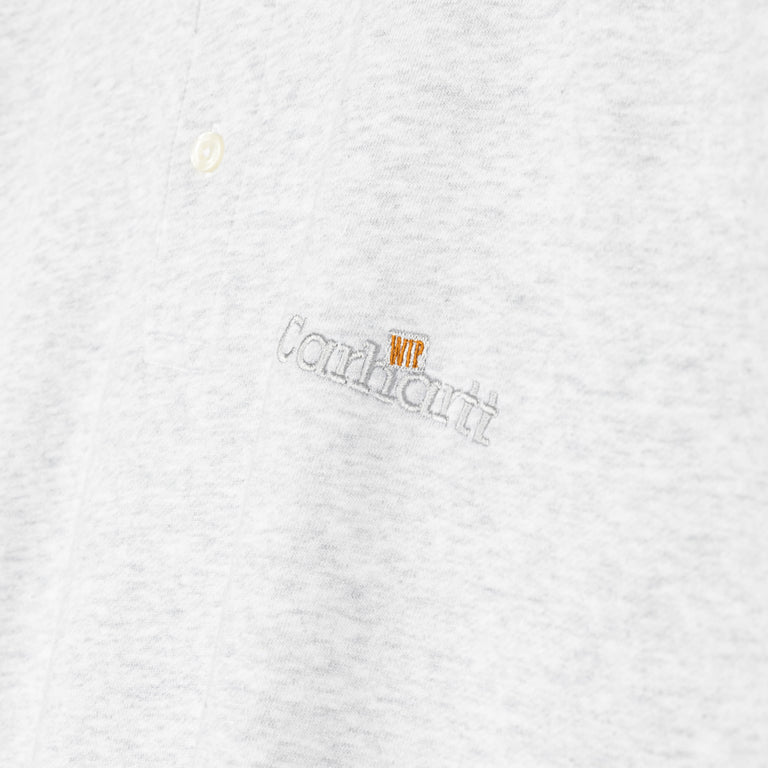 Carhartt WIP Wip Label Polo Sweat - L / Ash Heather - 3