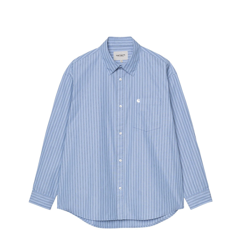 Carhartt WIP L/S Keene Shirt - XXL / Keene Stripe / Curacao
