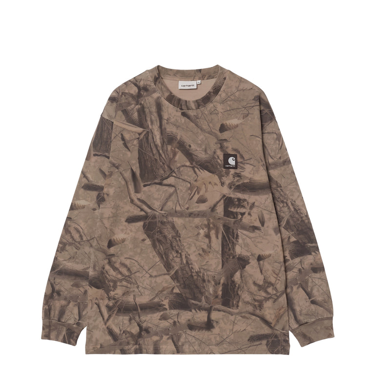 Carhartt WIP L/S Feather Tree T-Shirt - M / Camo Feather Tree / Khaki
