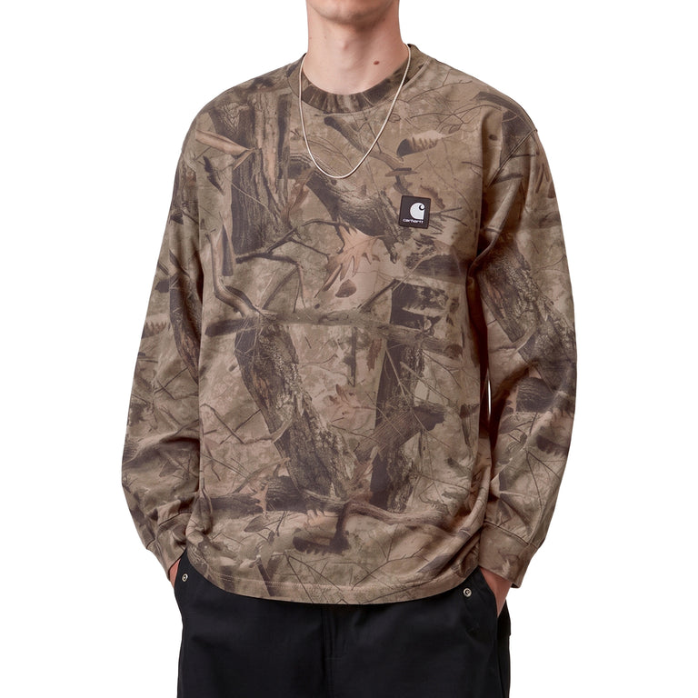 Carhartt WIP L/S Feather Tree T-Shirt - M / Camo Feather Tree / Khaki - 3