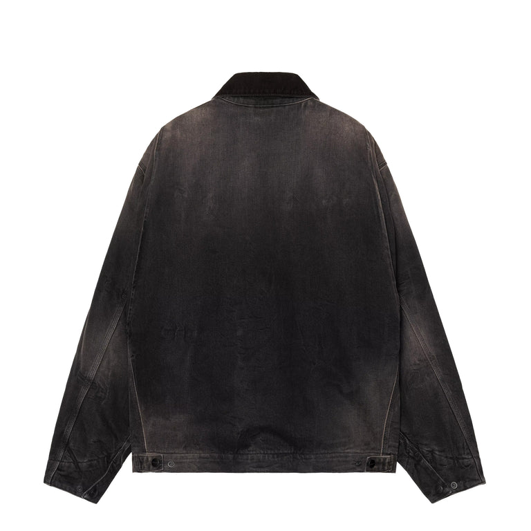 Carhartt WIP OG Detroit Jacket - L / Black / Black Tobacco Used Wash - 2