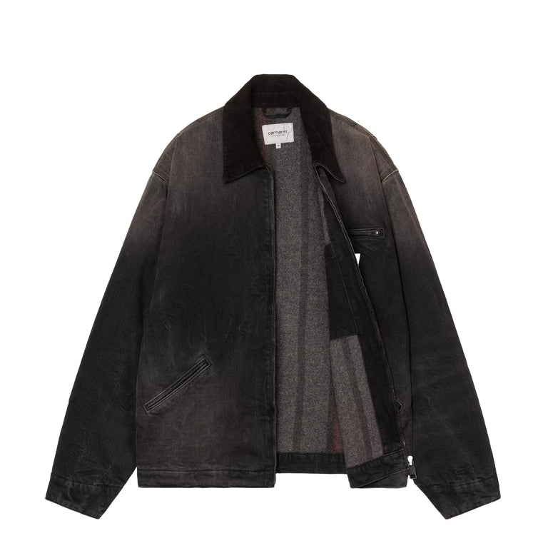 Carhartt WIP OG Detroit Jacket - L / Black / Black Tobacco Used Wash - 4