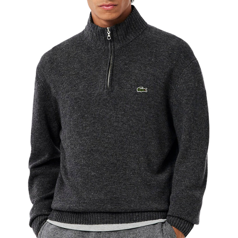Lacoste High Collar Zip Sweater - XL / Grey - 2

