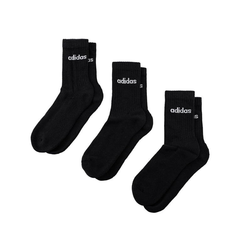 Adidas	Linear Crew Cushioned Socks 3 Pairs - XL / Black / White
