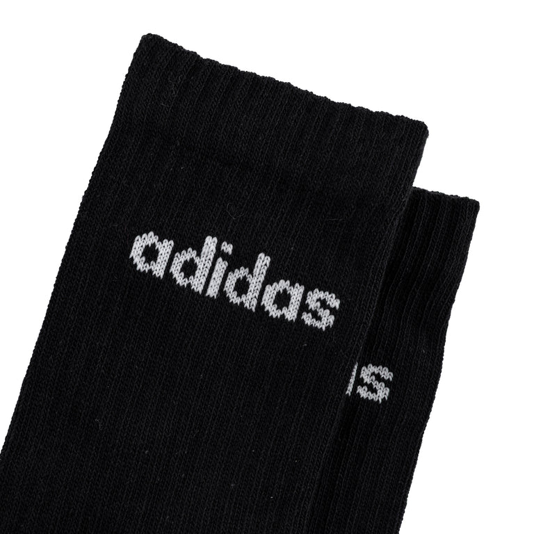 Adidas	Linear Crew Cushioned Socks 3 Pairs - XL / Black / White - 2