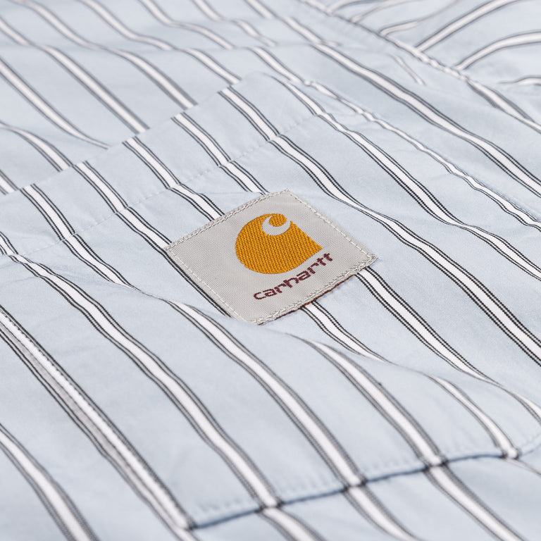 Carhartt WIP Grimsby Shirt Jac - XL / Grimsby Stripe / Blue Fog - 4
