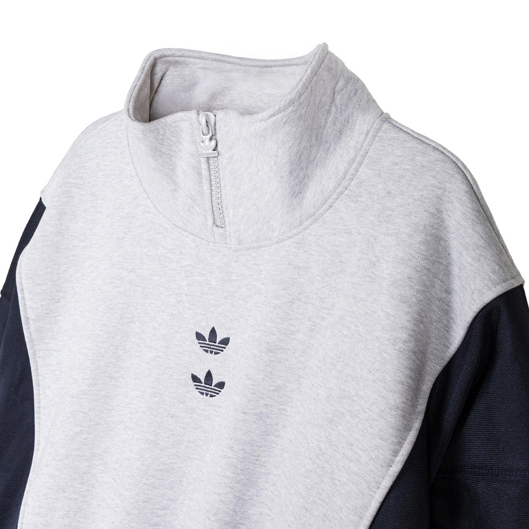 Adidas x Willy Chavarria Watsonville Mockneck Jumper - L / Light Grey Heather / Legend Ink - 3