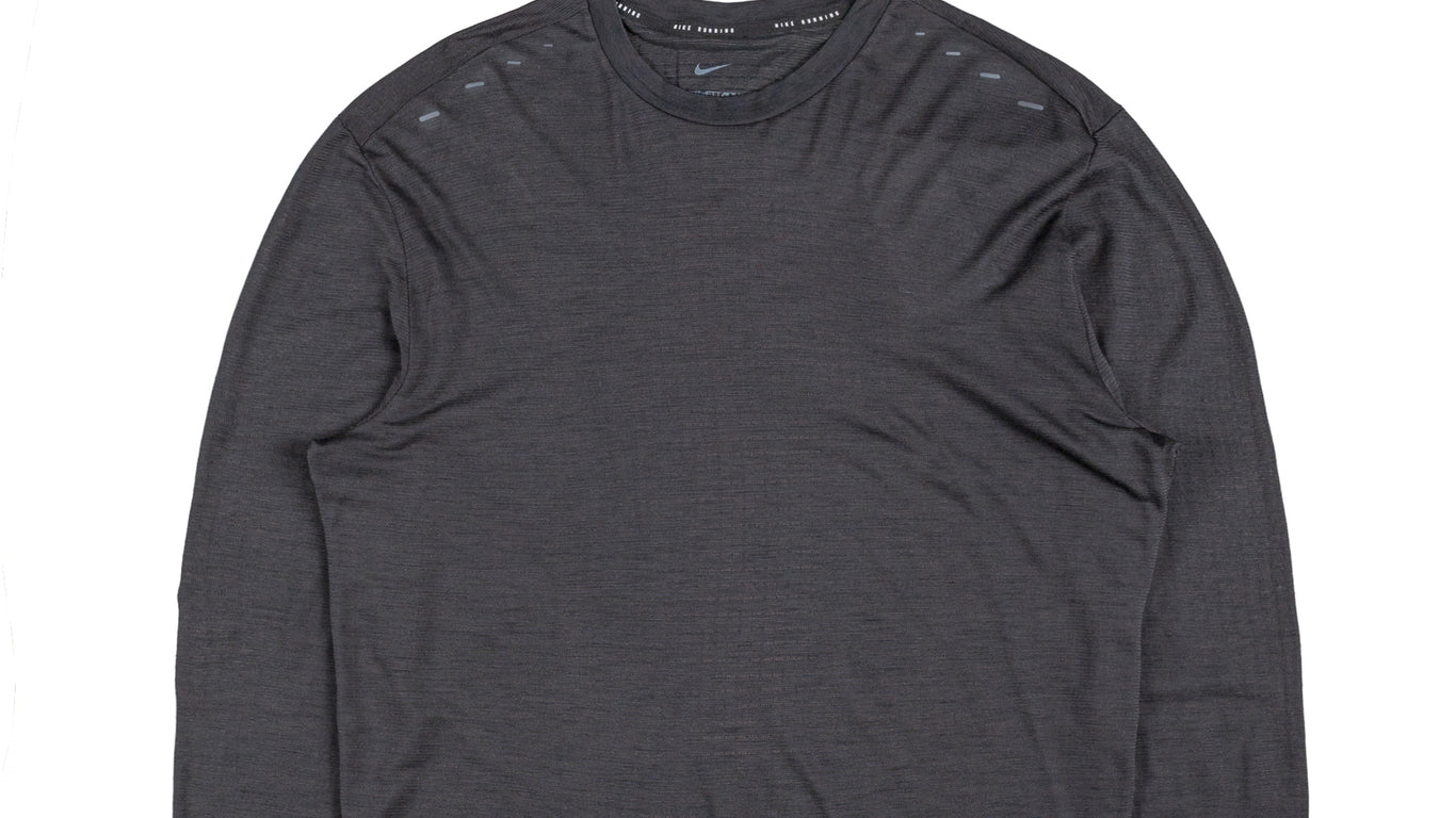 nike long sleeve running top grey