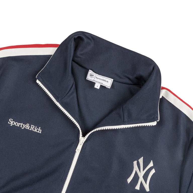 Sporty & Rich x New York Yankees Serif Track Jacket (Dark Navy / White / Fire Red)
