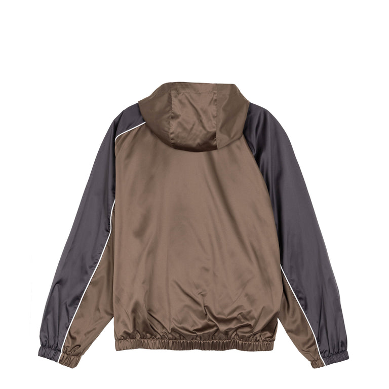 Sporty & Rich Serif Logo Gym Jacket - L / Sand / Carbon / White - 2