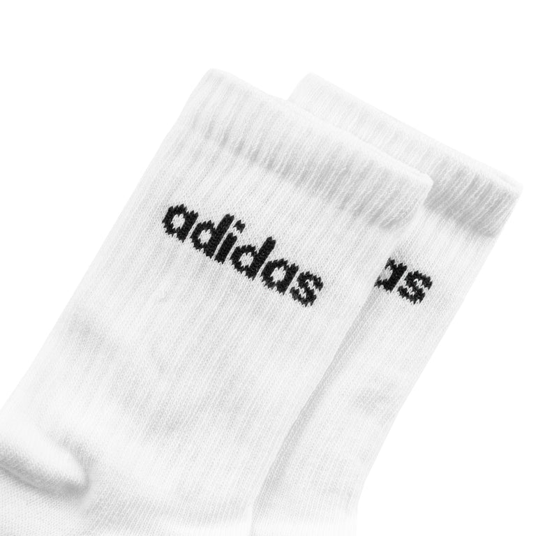 Adidas Cushioned Linear Crew Socks 6 Pack - S / Medium Grey Heather / White / Black - 3
