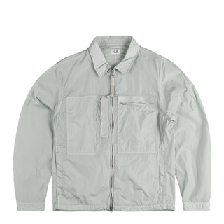 C.P. Company Chrome-R Full Zip Logo Overshirt - L / Blue Fox