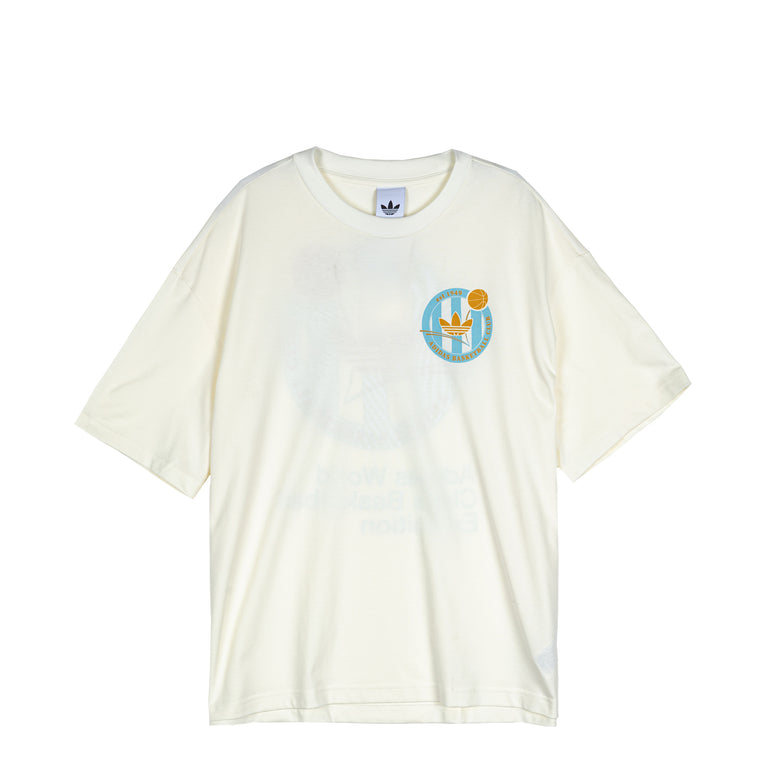 Adidas	Originals Basketball Crest T-Shirt - XXL / Off White / Icey Blue - 2