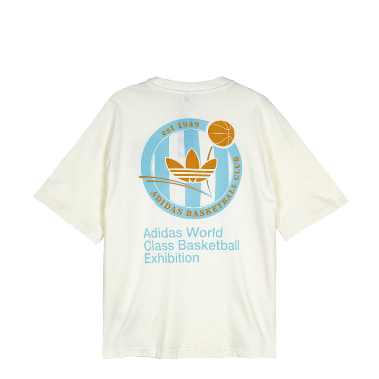 Adidas	Originals Basketball Crest T-Shirt - XXL / Off White / Icey Blue
