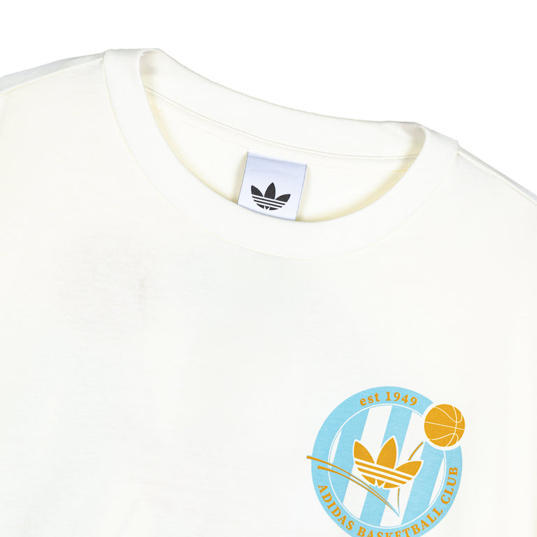 Adidas	Originals Basketball Crest T-Shirt - XXL / Off White / Icey Blue - 3