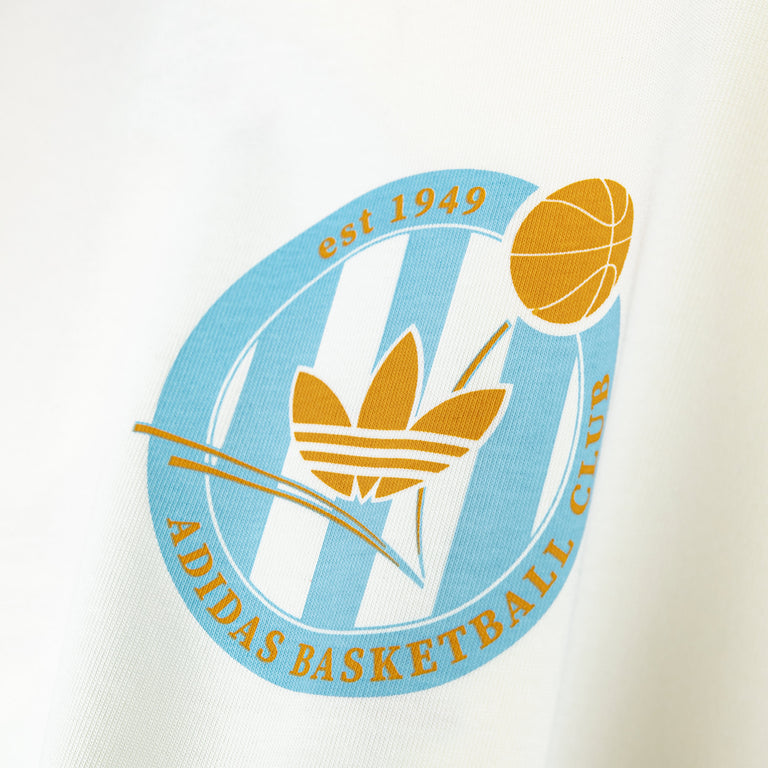 Adidas	Originals Basketball Crest T-Shirt - XXL / Off White / Icey Blue - 4