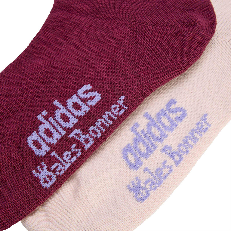 Adidas x Wales Bonner 3-Stripes Sock - L / Maroon / Wonder Quartz - 3

