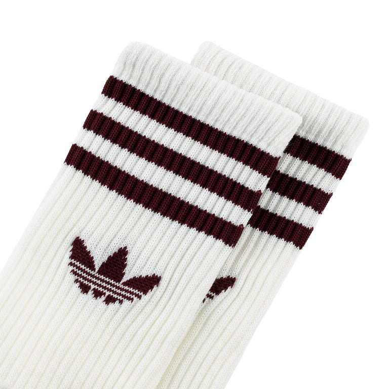 Adidas 3-Sripes Crew Socks 3 Pairs - L / Off White / Aurora Coffee / Off White - 2
