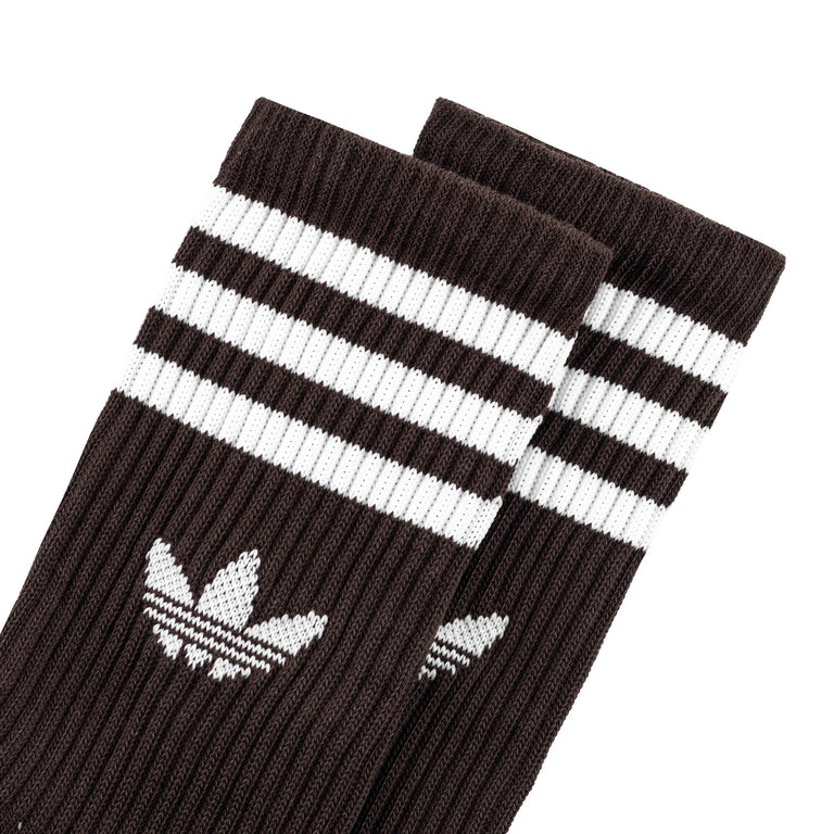 Adidas 3-Sripes Crew Socks 3 Pairs - L / Off White / Aurora Coffee / Off White - 3

