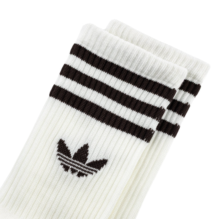 Adidas 3-Sripes Crew Socks 3 Pairs - L / Off White / Aurora Coffee / Off White - 4
