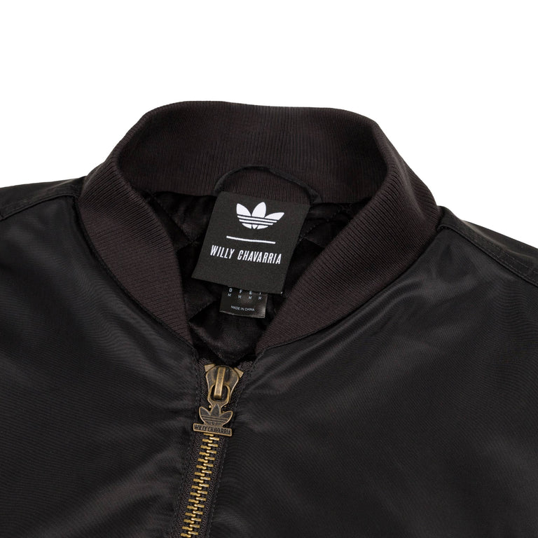 Adidas x Willy Chavarria Satin Bomber Jacket - XL / Black - 3