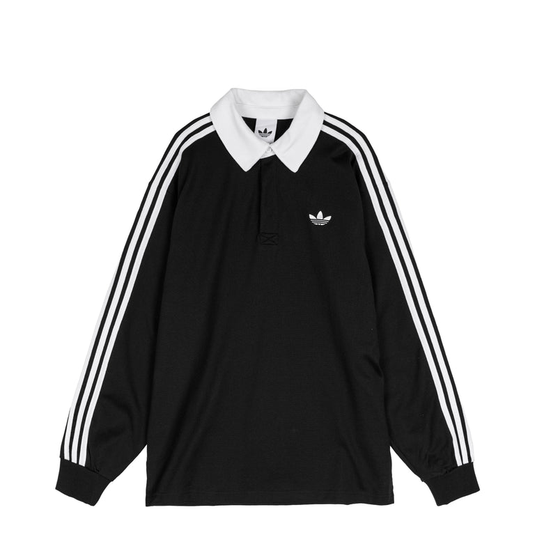 Adidas 3-Stripes Rugby Longsleeve Polo Shirt - L / Black
