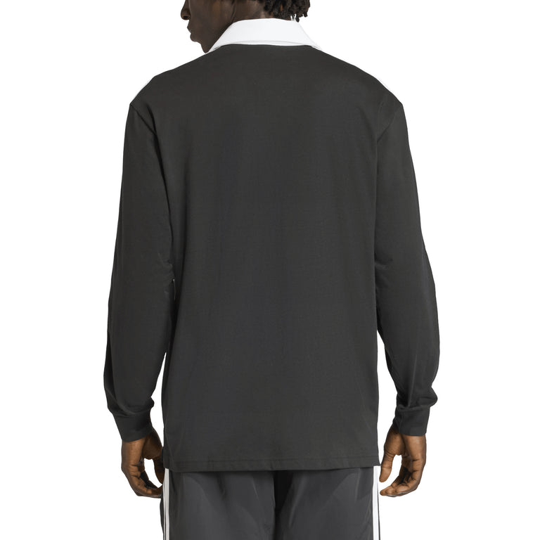 Adidas 3-Stripes Rugby Longsleeve Polo Shirt - L / Black - 4