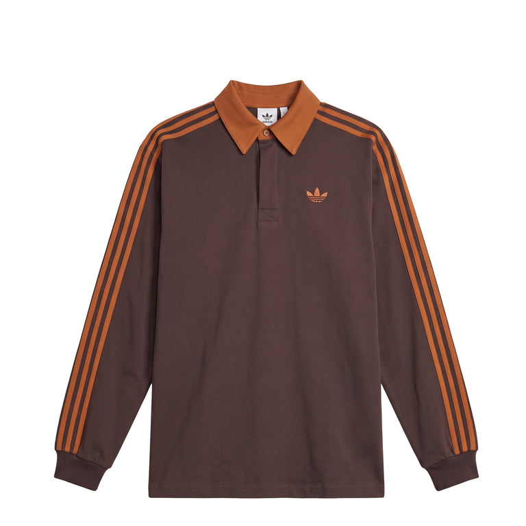 Adidas 3-Stripes Rugby Longsleeve Polo Shirt - XL / Aurora Coffee - 1