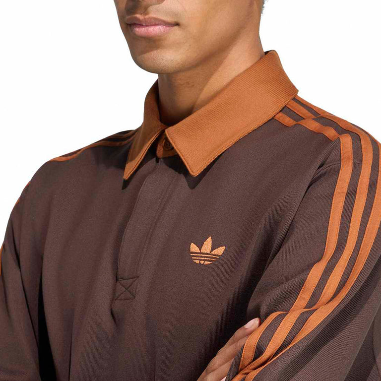 Adidas 3-Stripes Rugby Longsleeve Polo Shirt - XL / Aurora Coffee - 4