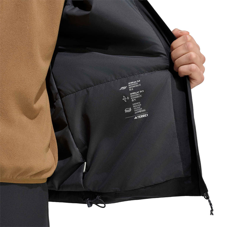 Adidas Terrex Multi Essentials Climaproof Insulated Hooded Jacket onfeet