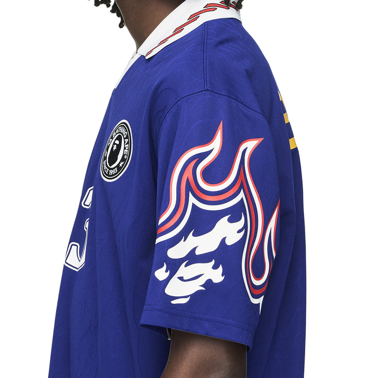 Adidas	x Bape Short Sleeve Flame Jersey - L / Japan Blue - 3