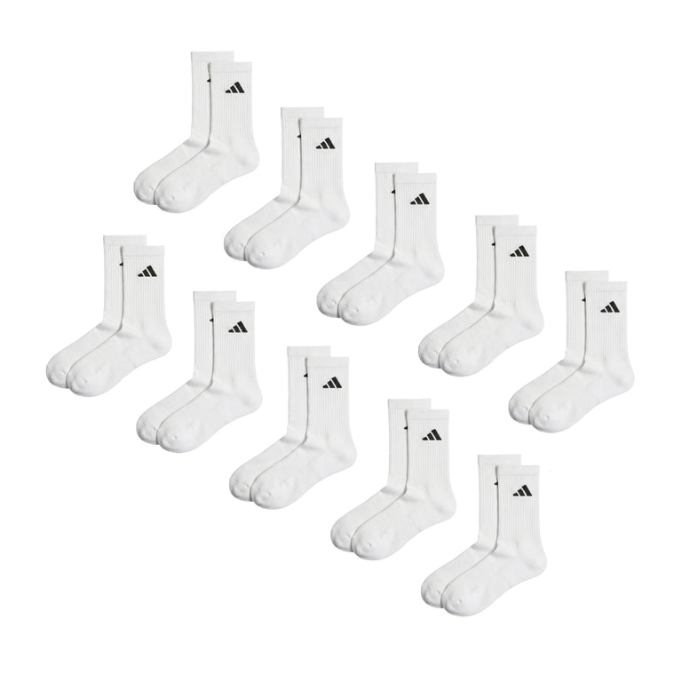 Adidas	Essentials Cushioned Crew Sock 10-Pack - L / White / Black - 1