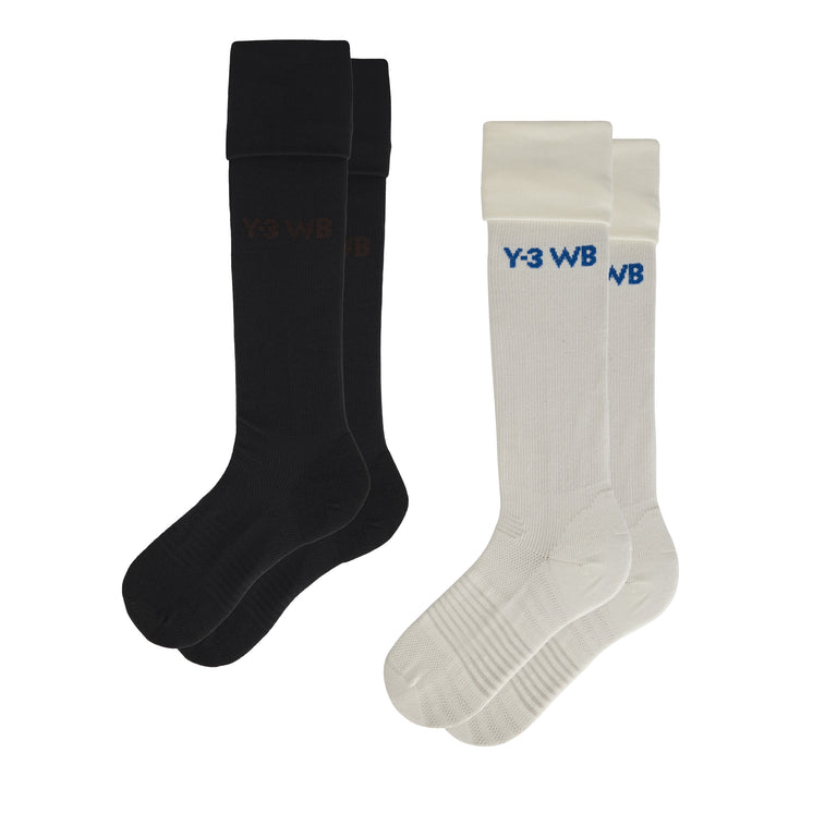 Adidas	x Wales Bonner x Y-3 Football Sock - L / Off White / Black - 1