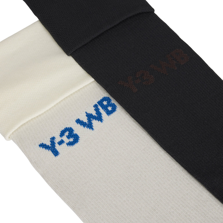Adidas	x Wales Bonner x Y-3 Football Sock - L / Off White / Black - 2