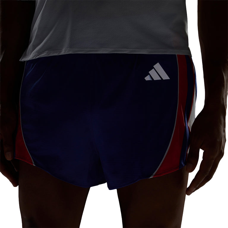Adidas	Adizero Archive Running Shorts - L / Dual Indigo / Semi Lucid Red / White - 6