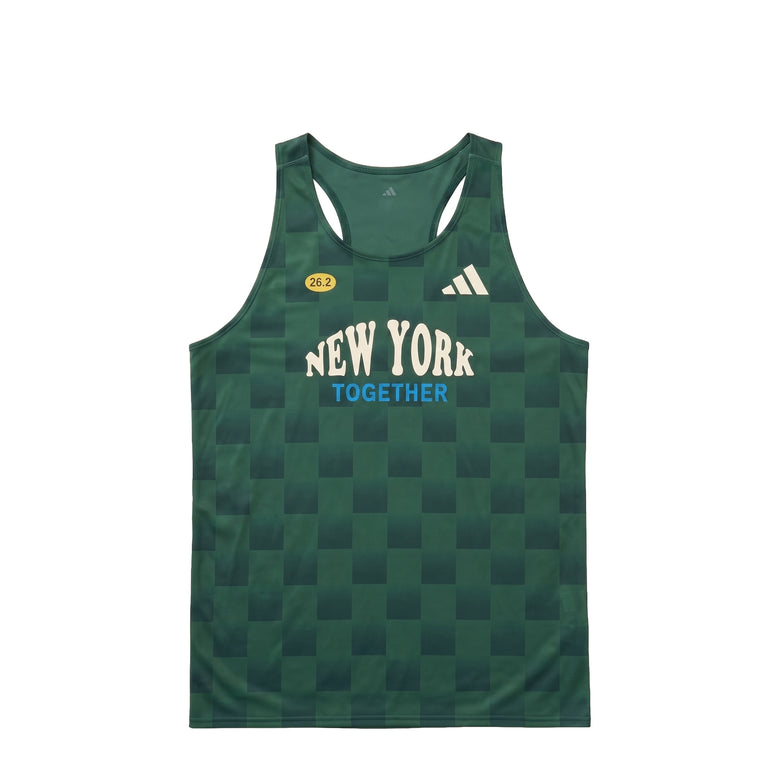 Adidas	Adizero NYC Running Singlet - L / Collegiate Geen / Aurora Ivy - 1