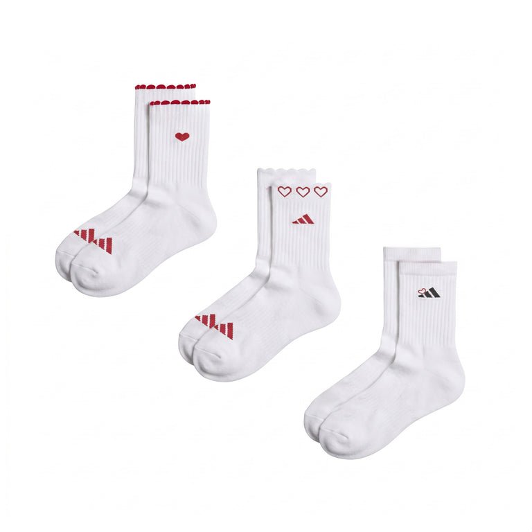 Adidas	WMS Graphic Sock 3 Pair Pack - M / White / Better Scarlet / Black - 1