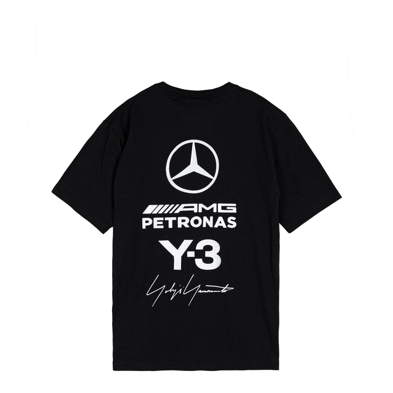 Adidas Y-3 x Mercedes-AMG PETRONAS F1 Team Logo Stack Short Sleeve Tee - L / Black
