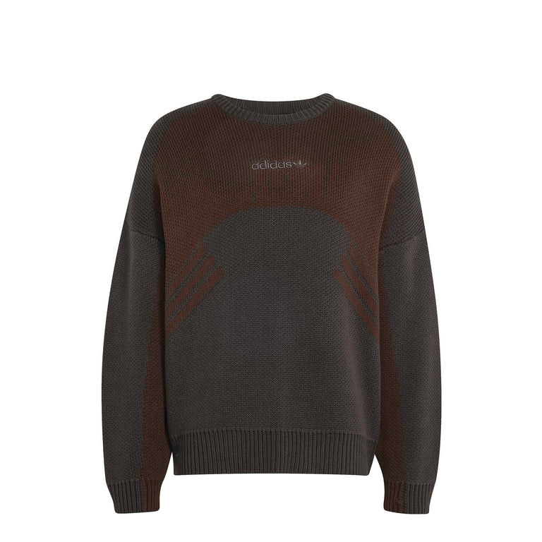 Adidas Munich 93 Chunky Knit Crewneck Sweatshirt - L / Utility Black / Aurora Coffee - 1
