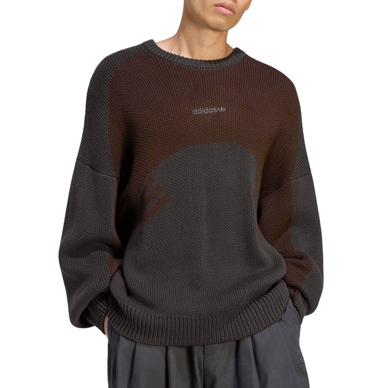 Adidas Munich 93 Chunky Knit Crewneck Sweatshirt - L / Utility Black / Aurora Coffee - 2
