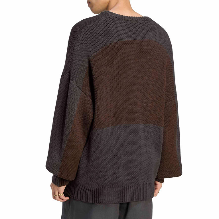 Adidas Munich 93 Chunky Knit Crewneck Sweatshirt - L / Utility Black / Aurora Coffee - 3
