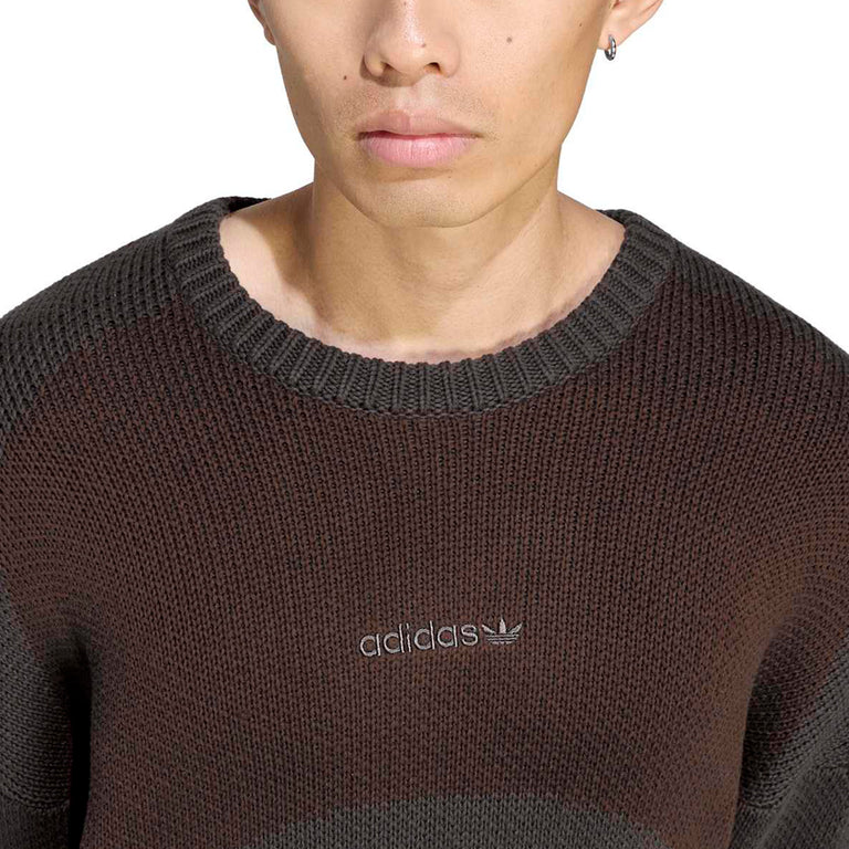 Adidas Munich 93 Chunky Knit Crewneck Sweatshirt - L / Utility Black / Aurora Coffee - 4
