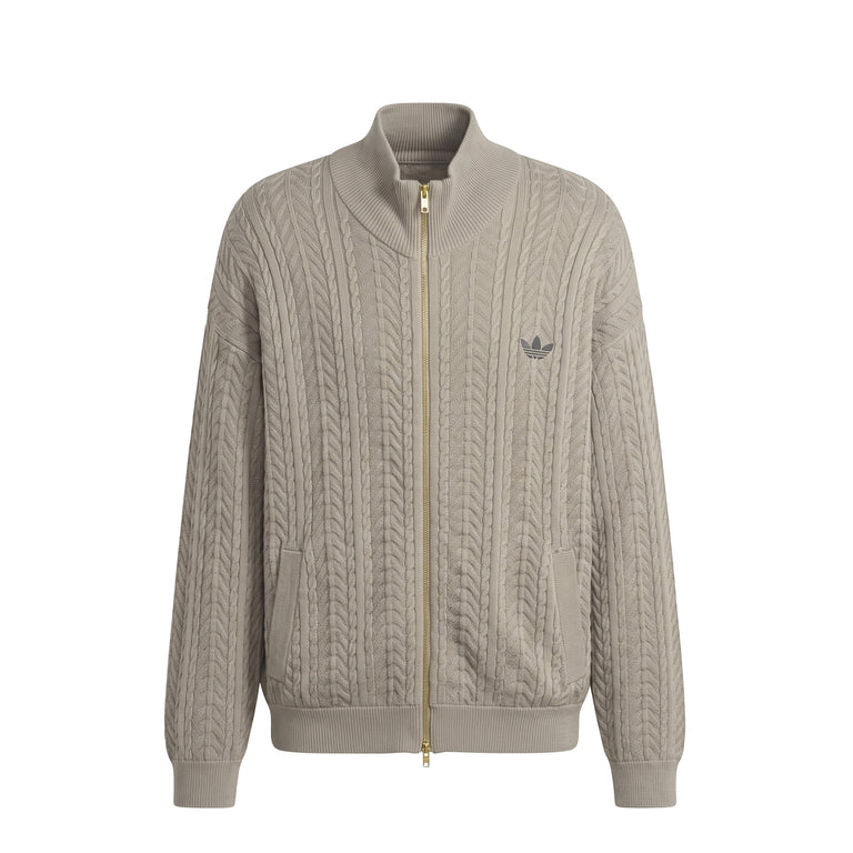 Adidas	Firebird Cable Knit Track Top - L / Silver Pebble - 1