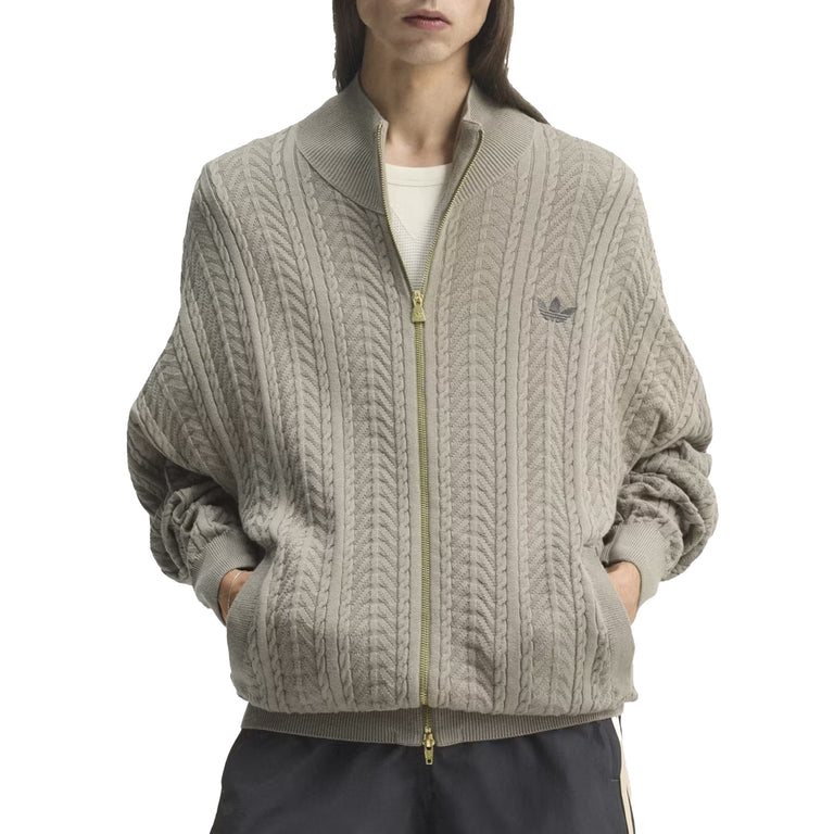 Adidas	Firebird Cable Knit Track Top - L / Silver Pebble - 2