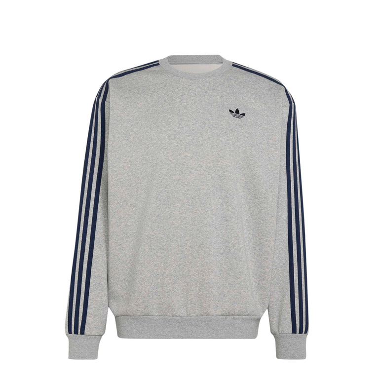 Adidas 3-Stripes Oversized Crewneck - XXL / Medium Grey Heather / Night Indigo - 1