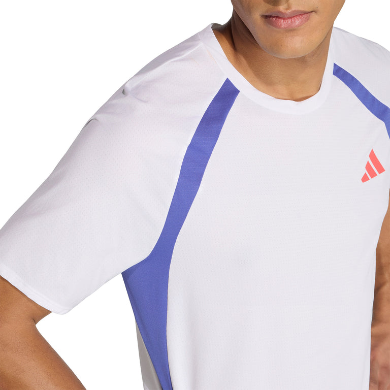Adidas	Adizero Archive CLIMACOOL Running T-Shirt - L / White / Dual Indigo - 4