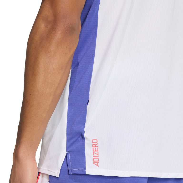 Adidas	Adizero Archive CLIMACOOL Running T-Shirt - L / White / Dual Indigo - 5